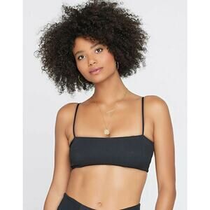 NWT L*SPACE Rebel Ribbed Bandeau Bikini Swim Top XS $92